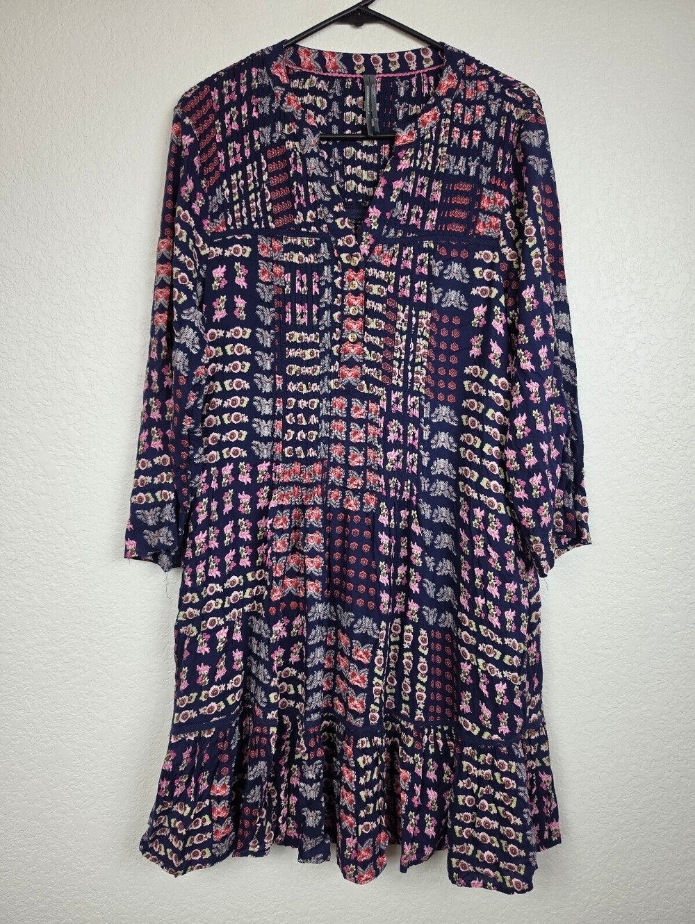 Anthropologie Navy Floral Pattern Dress Small